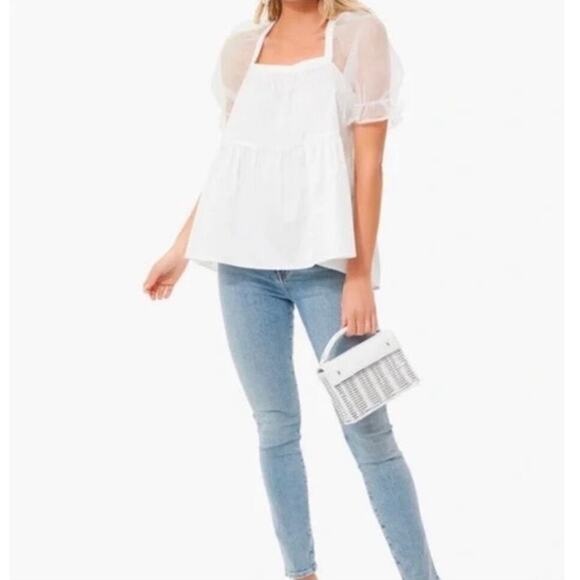 TUCKERNUCK Pomander Place White Tinsley Top Size Small - Picture 4 of 6